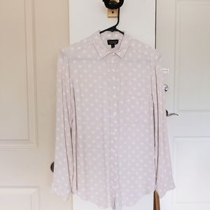 Topshop cream and white polka dot blouse